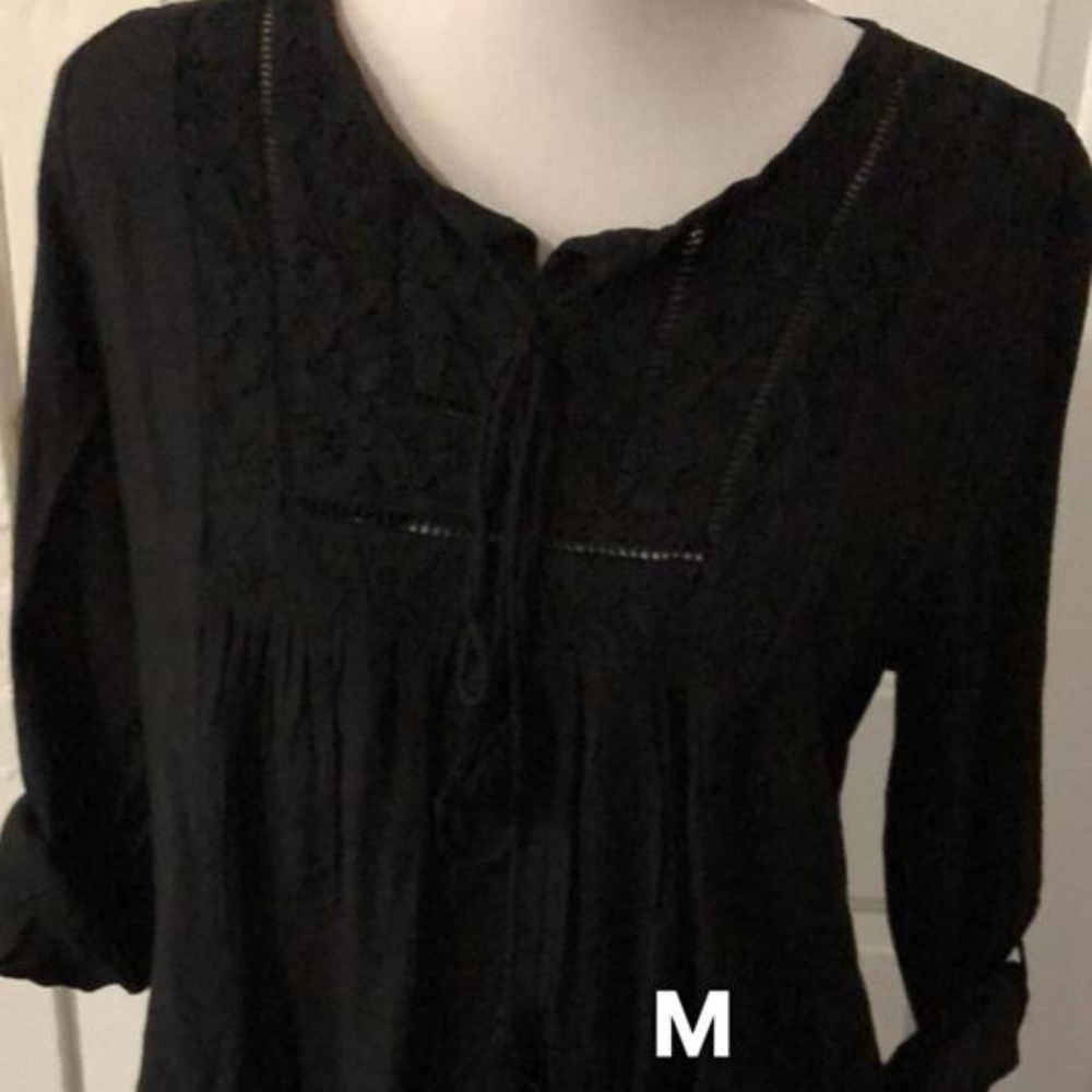 Black Peasant  Boho top New with Tags Amelia James